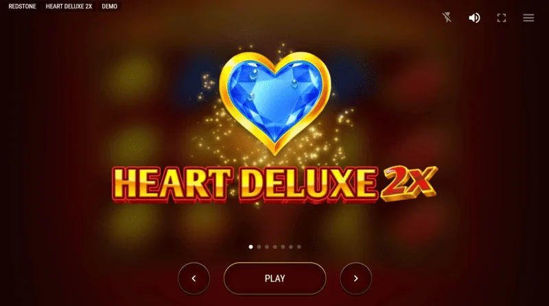 Heart Deluxe 2x - स्लॉट का मुख्य मेनू और स्टार्ट स्क्रीन